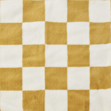 Checkered Plush Faux Fur Throw